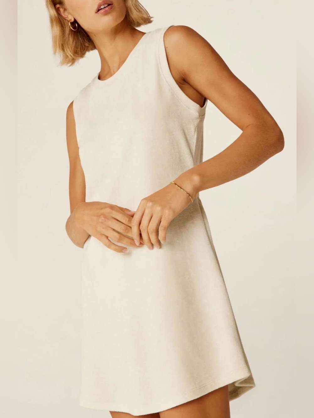 Beyond Yoga Women’s Cream Out Of Town Terry Mini Dress Size XS